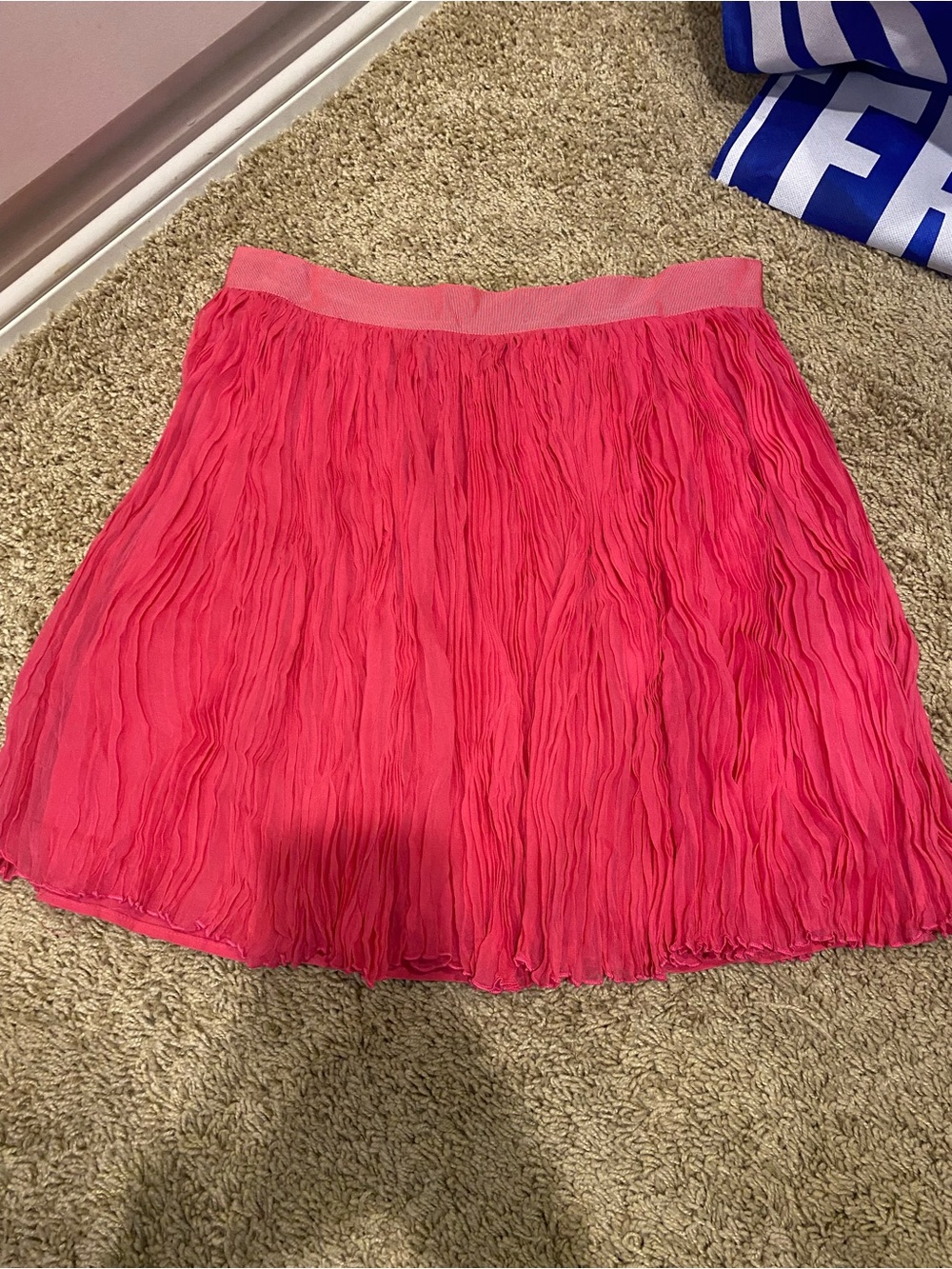 Adam Lippes Fuchsia Crinkle Mini Skirt